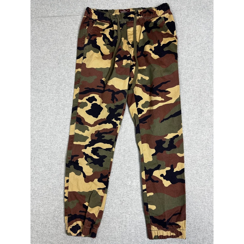 Matchstick Camo Jogger Pants Mens 34x30 Drawstring Elastic Cuff Twill